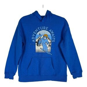 Thereabouts Hoodie Kids 14-16 Blue Adventure‎ Awaits Ski Pullover Fleece